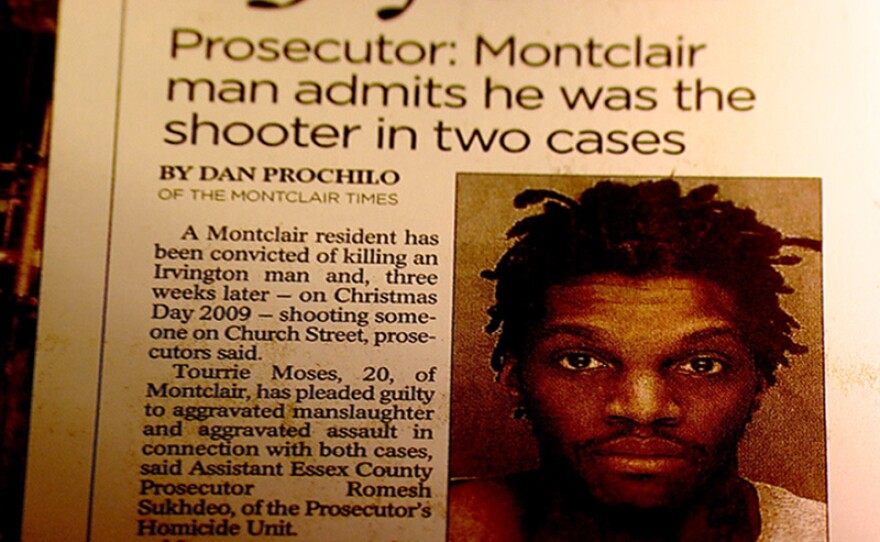 A photo of Tourrie Moses’ mug shot that was featured in the Montclair Times.