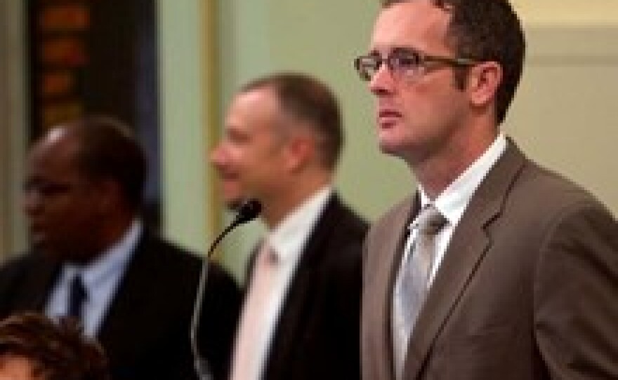 Tim Morland is the Assembly Reading Clerk. It’s his job to read the bills into the record before the Assembly acts on them.