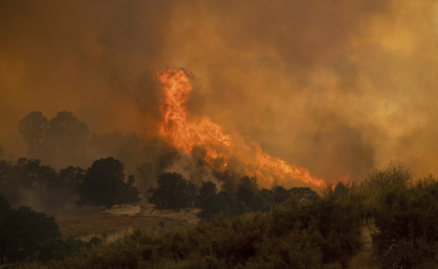 Northern California's River Fire tore through a canyon near the town of Lakeport early last week, filling orange-tinged skies with smoke for miles around.