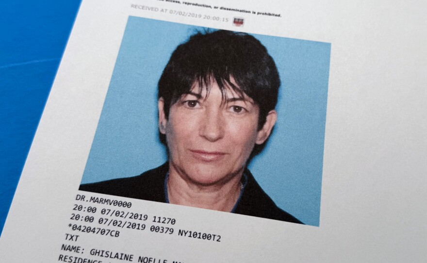 A document that was included in the Department of Justice's release of the Jeffrey Epstein files, photographed Feb. 10, shows a photo of Ghislaine Maxwell in 2019.