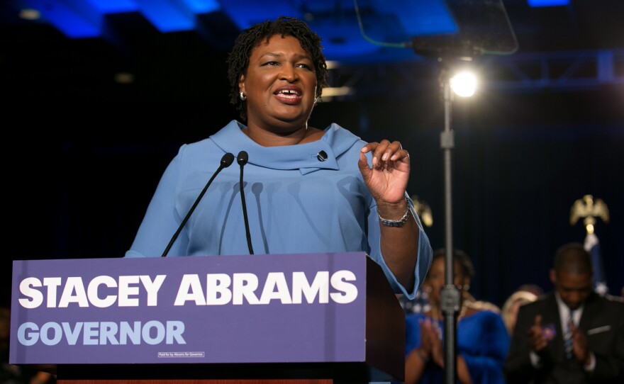 Stacey Abrams addresses supporters at an election watch party on Nov. 6, 2018. Although Abrams lost her bid to be Georgia's governor, Democrats have tapped her to deliver the response to President Trump's State of the Union address.