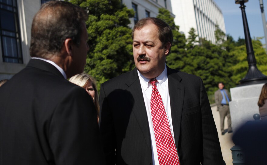 Massey Energy CEO Don Blankenship leaves is seen on May 20, 2010, after answering questions on mine safety during a Senate Health and Human Services subcommittee hearing in Washington, D.C.