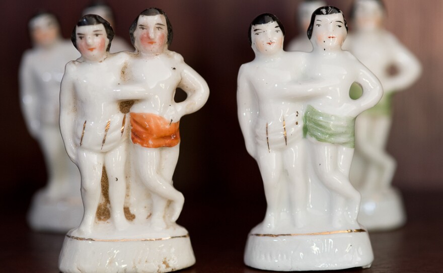 Figurines inspired by the Bunker brothers.