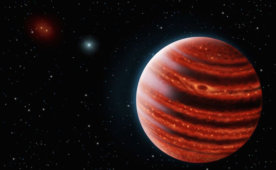 An artistic conception of the Jupiter-like exoplanet, 51 Eri b, is pictured, Aug. 13, 2015.