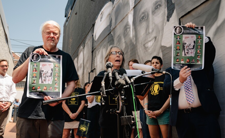 Connie Haynes, the mother of Matthew Heath, discusses her son's detention in a Venezuelan prison during an event hosted by the Bring Our Families Home Campaign.