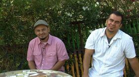 Diego (L) and Adrian (R) Aranciabia sit at the family home in Bonita.
