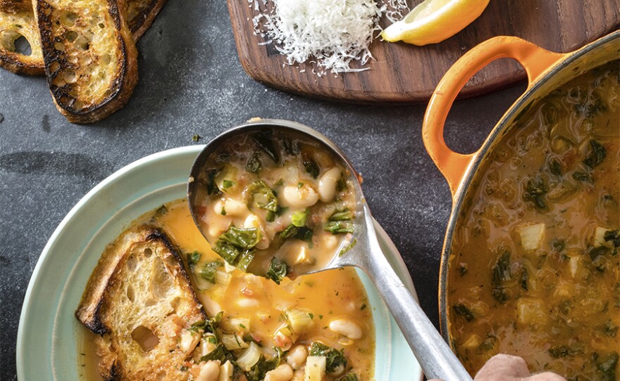 Acquacotta (Tuscan White Bean and Escarole Soup)
