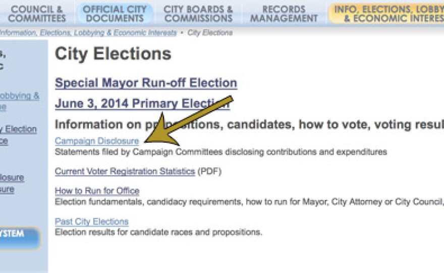 Click on "Campaign Disclosure."
