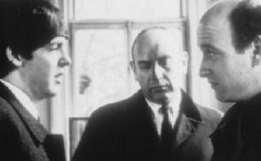 Paul McCartney on the set of "A Hard Day's Night" with director Richard Lester.