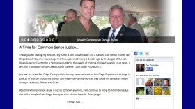 A screen grab of an earlier version of Ken Gosselin's website. He previously referred to himself as a "Harvard Law School trained San Diego County Superior Court Judge Pro Tem."