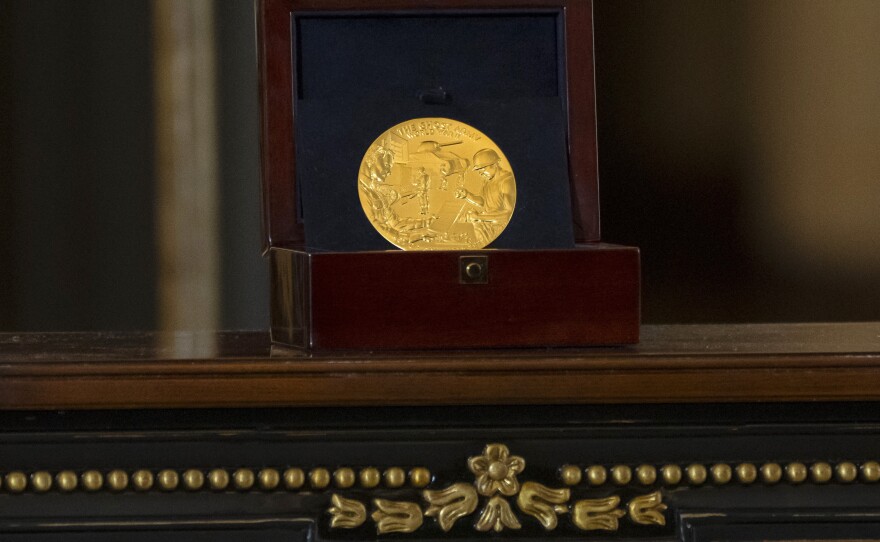 A medal honoring members of the Ghost Army is pictured during a ceremony at the U.S. Capitol on Thursday.