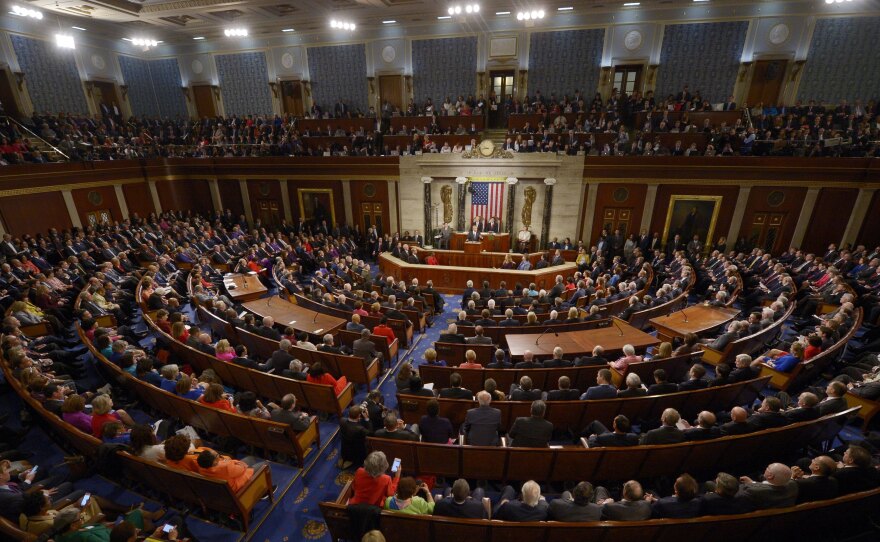 President Obama delivers his final State of the Union address last week at the Capitol. He said one of the regrets of his presidency was that the "rancor and suspicion between the parties has gotten worse."