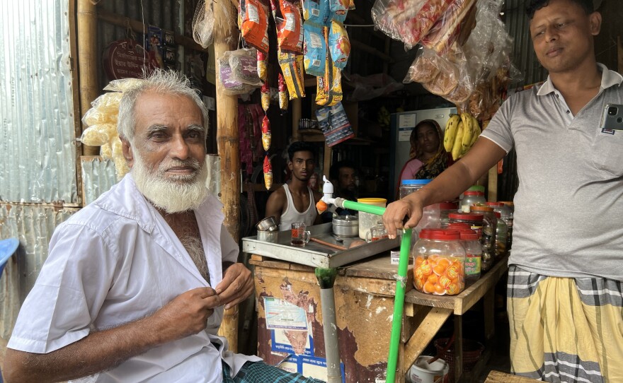 Shohrab (left) was a teenager when the devastating Bhola cyclone hit in 1970. Smallpox was circulating, but the deadly virus was not at the top of his mind. "I wasn't thinking about that. I was more focused on issues like where would I work, what would I eat," he said, speaking to an interpreter in Bengali.
