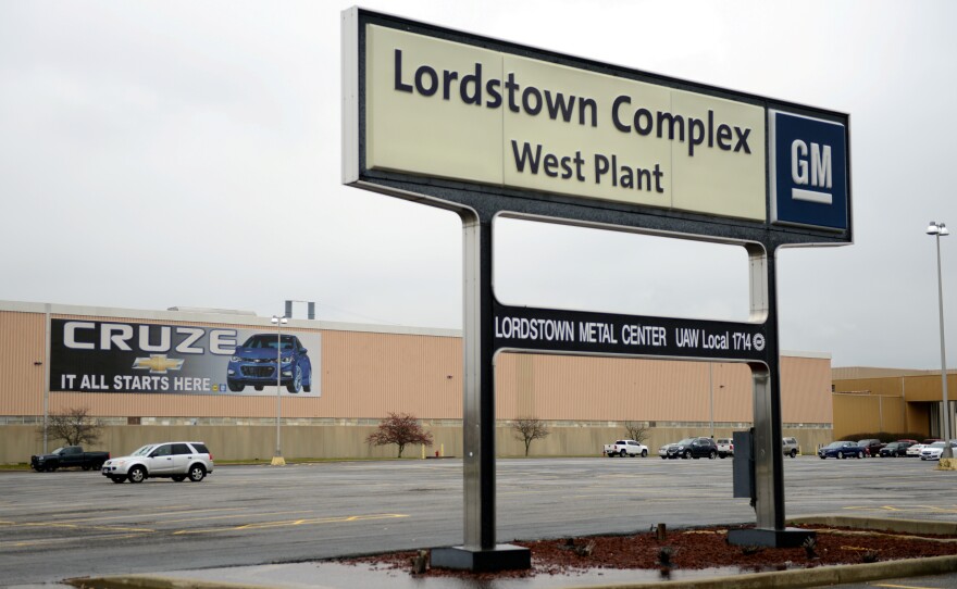 GM and LG Chem say they'll create more than 1,100 jobs in the area around Lordstown, Ohio — where GM closed a manufacturing plant earlier this year. Here, GM's former Lordstown Complex is seen one year ago.