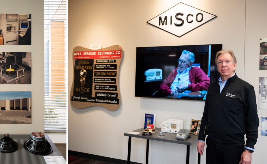 Dan Digre's father Cliff Digre, seen here on a video about the company's history, started a speaker repair business in 1949, and eventually launched his own line of loudspeakers.