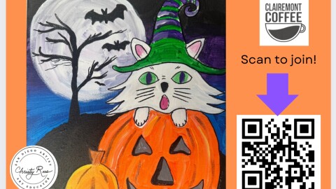Halloween Paint and Sip at Clairemont Coffee