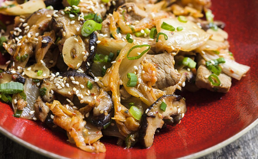 Sesame Stir-Fried Pork with Shiitakes is featured on "The Secrets Of Stir-Fry."