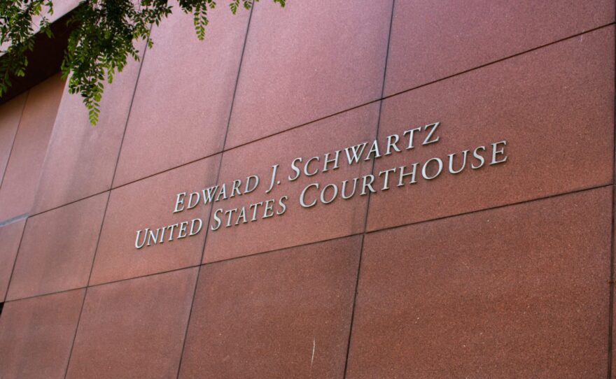 The Edward J. Schwartz federal courthouse building in downtown San Diego