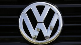 A Volkswagen logo on a car offered for sale at a dealership in Glendale, Calif., Sept. 21, 2015.