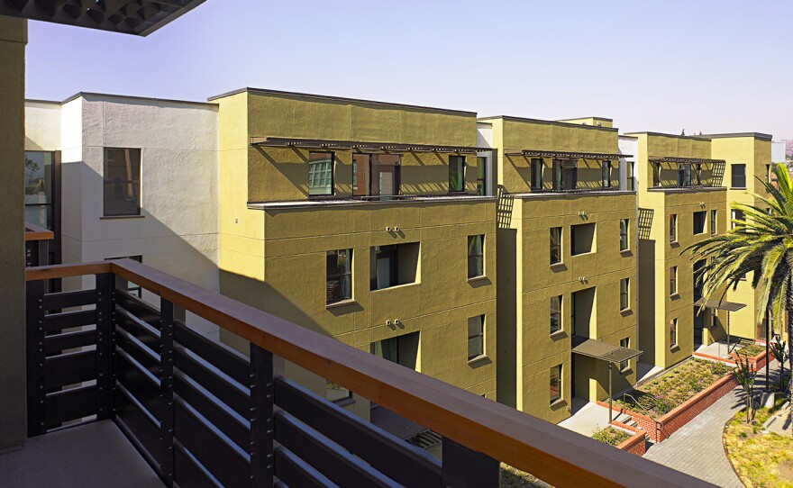 Faiza Ayesh says her family's new home in the Terraza Palmera apartments in Oakland, Calif., has gotten them away from lead paint and asthma triggers.