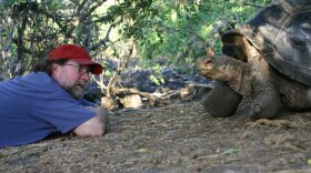 Sean Carroll with hybrid saddleback tortoise. On the 150th anniversary of Darwin’s "On the Origin of Species," NOVA reveals answers to the riddles that Darwin couldn’t explain to find out what actually drives evolution and turns one species into another.
