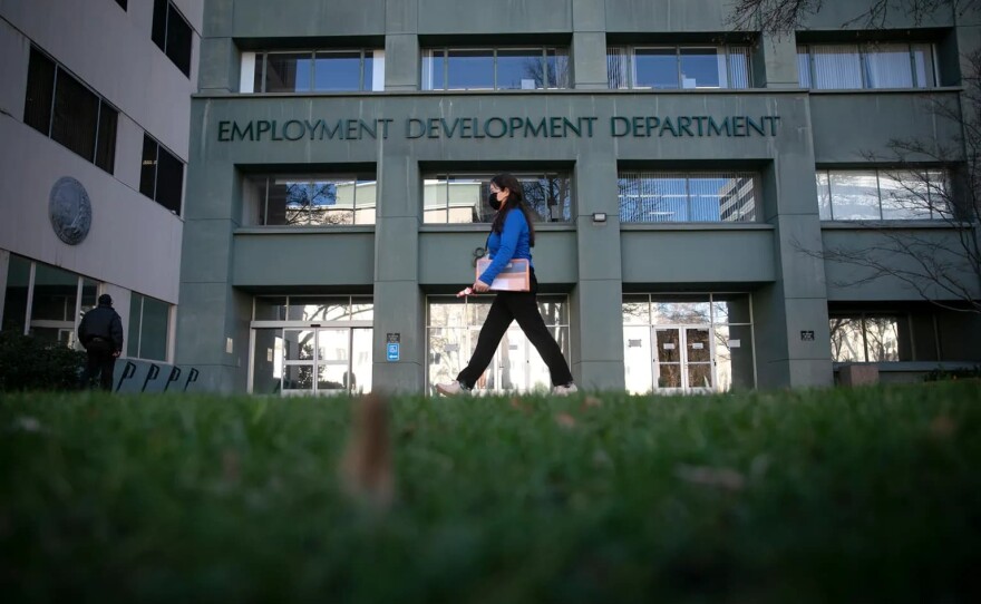 The offices of the Employment Development Department in Sacramento on Jan. 10, 2022.