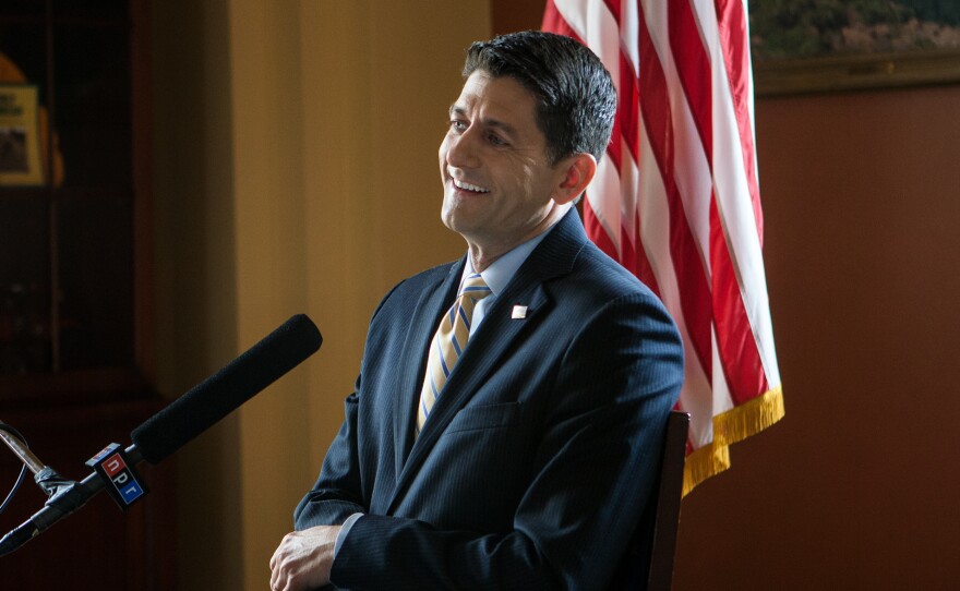 NPR's Steve Inskeep interviews Speaker of the House Paul Ryan in the speaker's conference room at the U.S. Capitol in Washington, D.C.