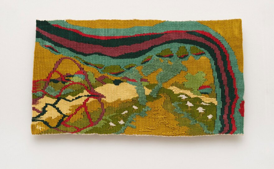 Textile art by Erika Torri will be on view Jun. 11 through Jul. 16, 2022 at the Athenaeum.