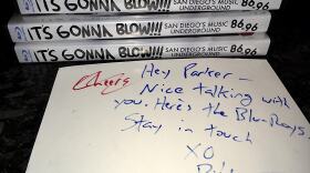DVDs of the film "It's Gonna Blow!!!" plus a hand-written note from its director Bill Perrine are pictured in this photo taken May 2021.  