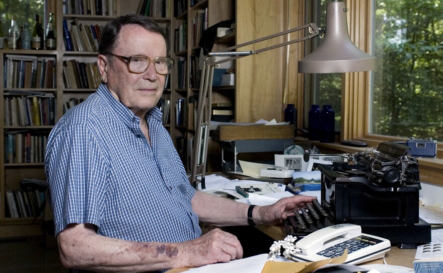 Poet Richard Wilbur, shown at his home in Cummington, Mass., in 2006, died on Saturday at the age of 96. Wilbur, a Pulitzer Prize-winning poet and translator, intrigued and delighted generations of readers and theatergoers through his rhyming editions of Moliere and his own verse on memory, writing and nature.