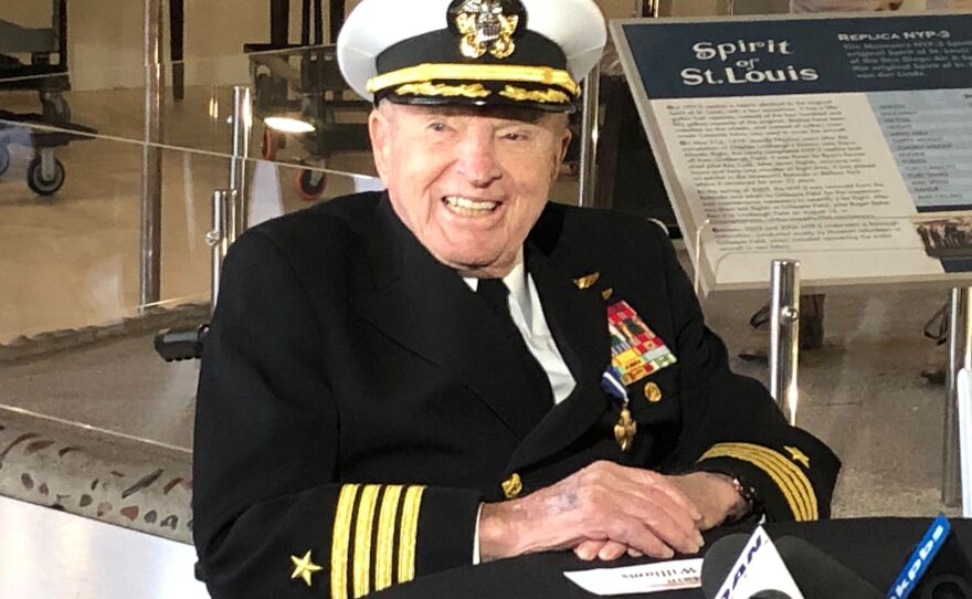 Capt. Royce Williams (USN, Ret.) is shown inside the Air & Space Museum after the ceremony where he received the Navy Cross on January 20, 2023.