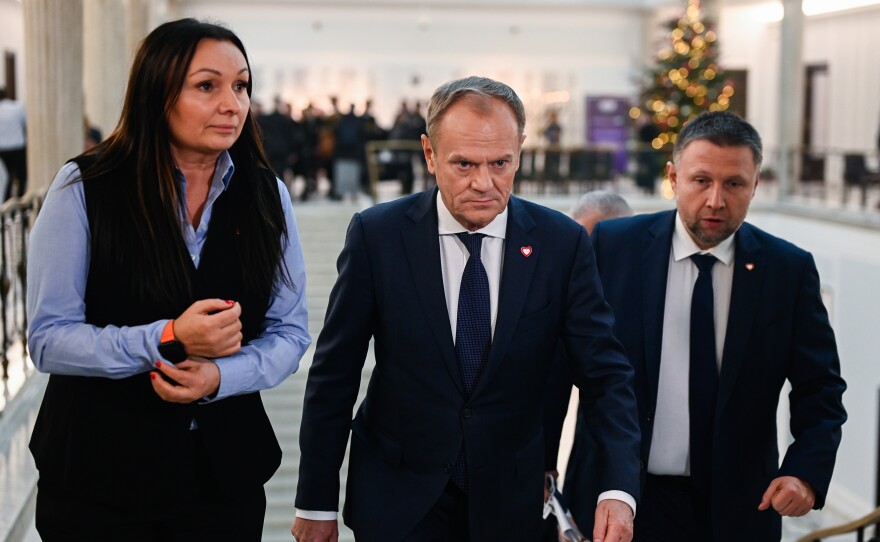 Poland's new prime minister, Donald Tusk, in the parliament building in Warsaw shortly before he took office last December.