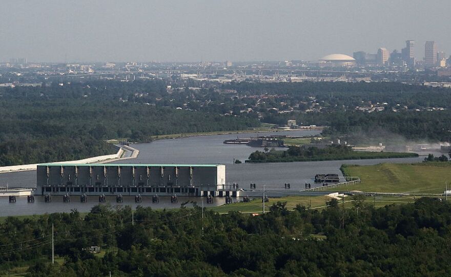 The Gulf Intracoastal Waterway West Closure Complex, the world's largest drainage pump system, was built to protect New Orleans residents from flooding.
