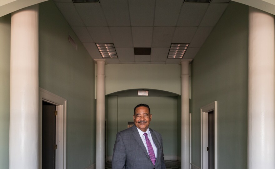 Doug Matthews poses for a portrait at The United States Customs House and Court House.
