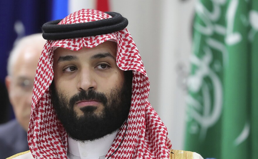 Saudi Arabia's Crown Prince Mohammed bin Salman attends a session during the Group of 20 (G20) summit in Osaka, Japan.