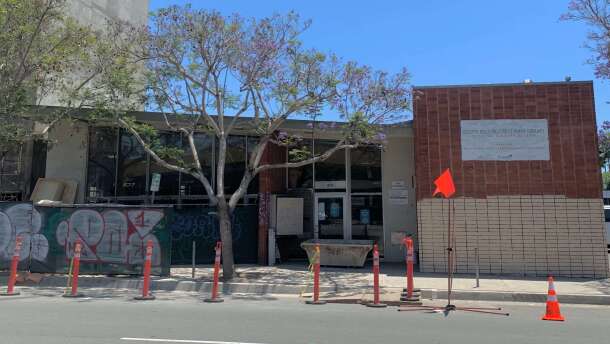 The vacant Mission Hills library is seen here, June 21, 2023.