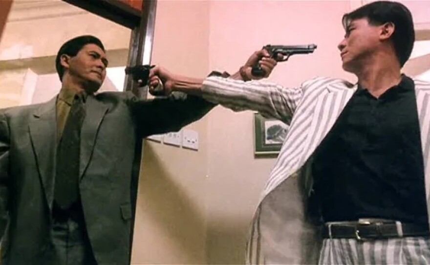 The classic John Woo face off, here between Chow Yun-Fat and Danny Lee in "The Killer." (1989)