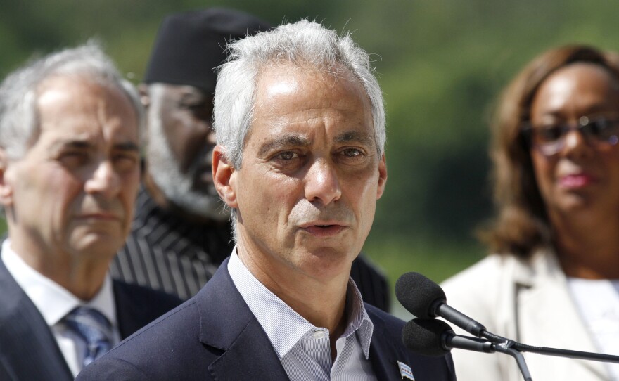 Mayor Rahm Emanuel speaks during a news conference Aug. 3, 2016, in Chicago.