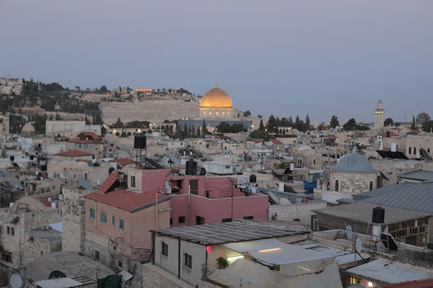 Dome of the Rock at dusk, Jerusalem.