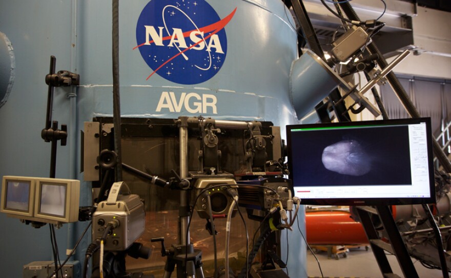 Exterior of the NASA Ames Vertical Gun Range Impact Chamber.