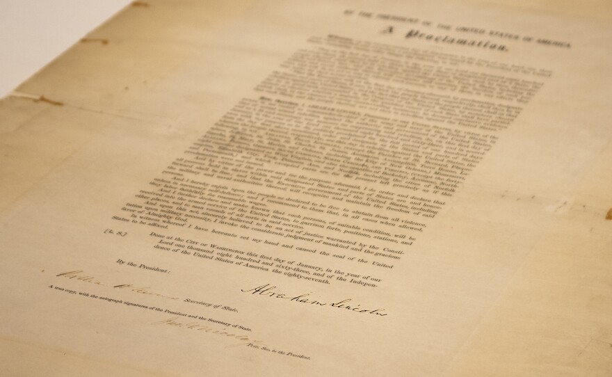 A signed copy of Emancipation Proclamation.
