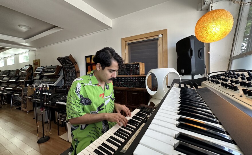 Alan Palomo is in his element at L.A.'s Vintage Synthesizer Museum.