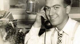 Art Laboe on the air at KPMO in 1945. 