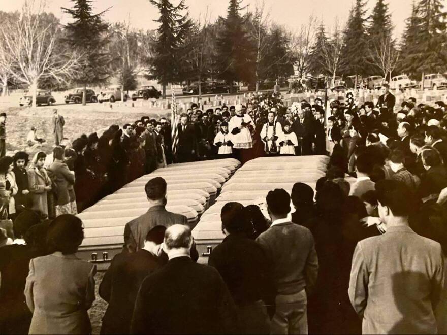 The 28 Mexican laborers were buried in a mass grave at Fresno's Holy Cross Cemetery in 1948.