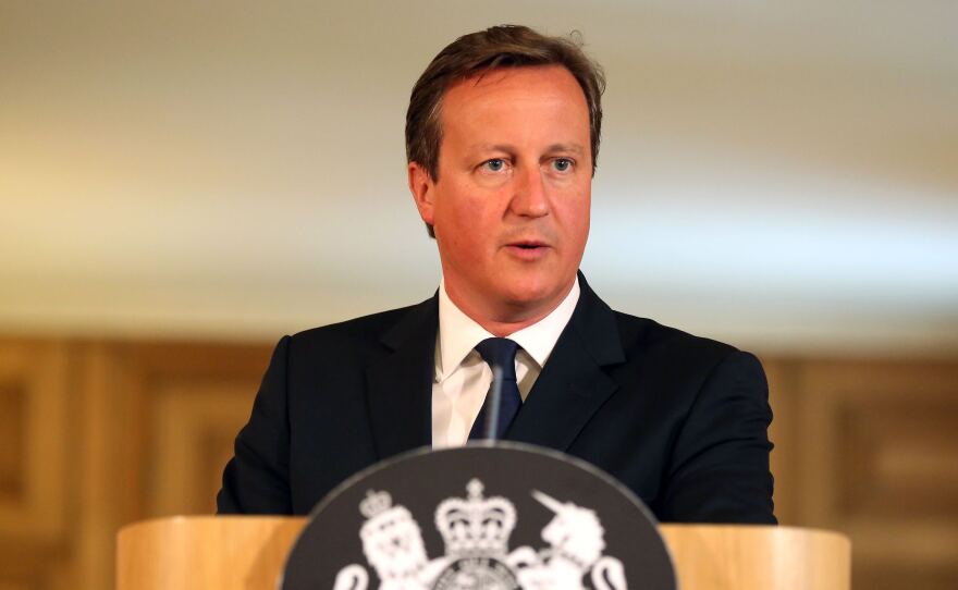 Britain's Prime Minister David Cameron speaks at a news conference in Downing Street,  London on Friday after the U.K. raised its terror alert level.