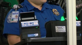 A TSA agent at the San Diego International Airport, Jan. 25, 2019.