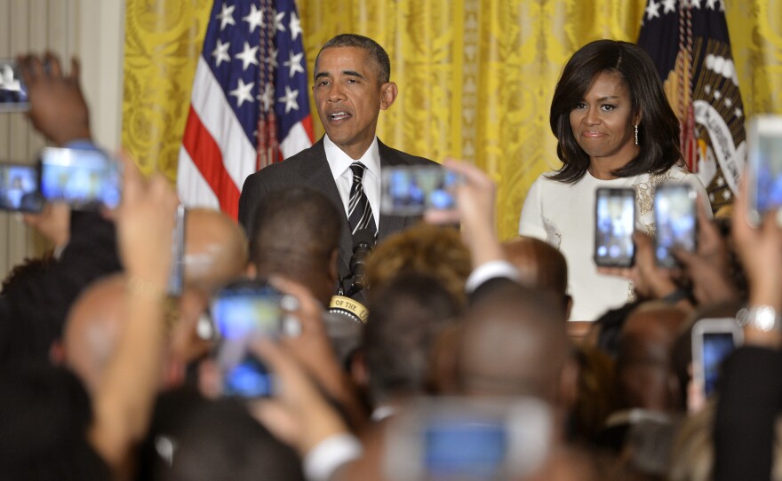 President Barack Obama and first lady Michelle Obama host the annual reception for Black History Month at the White House on Feb. 18, 2016.