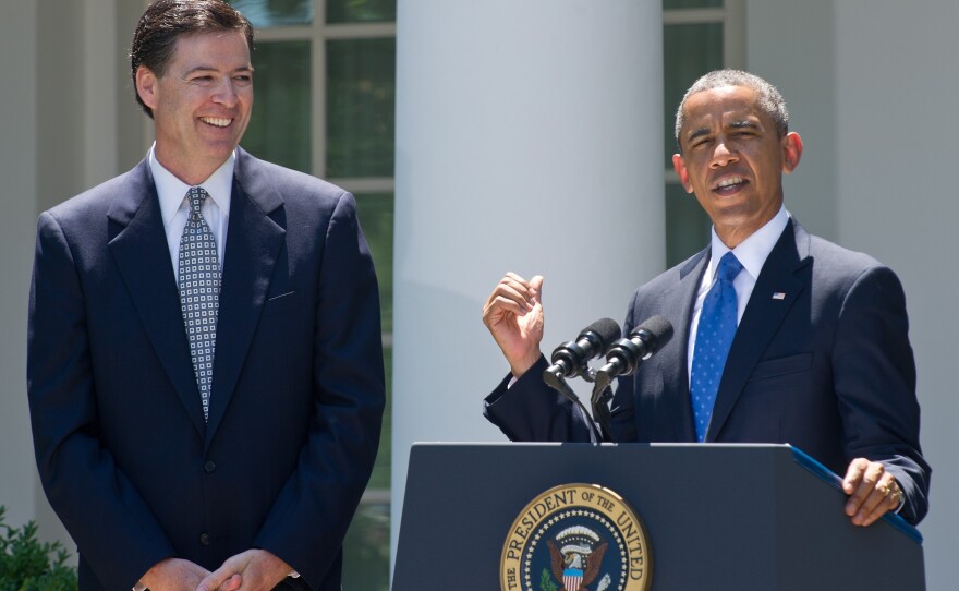 Jim Comey in the White House Rose Garden as President Obama nominates him for the top FBI post on June 21.