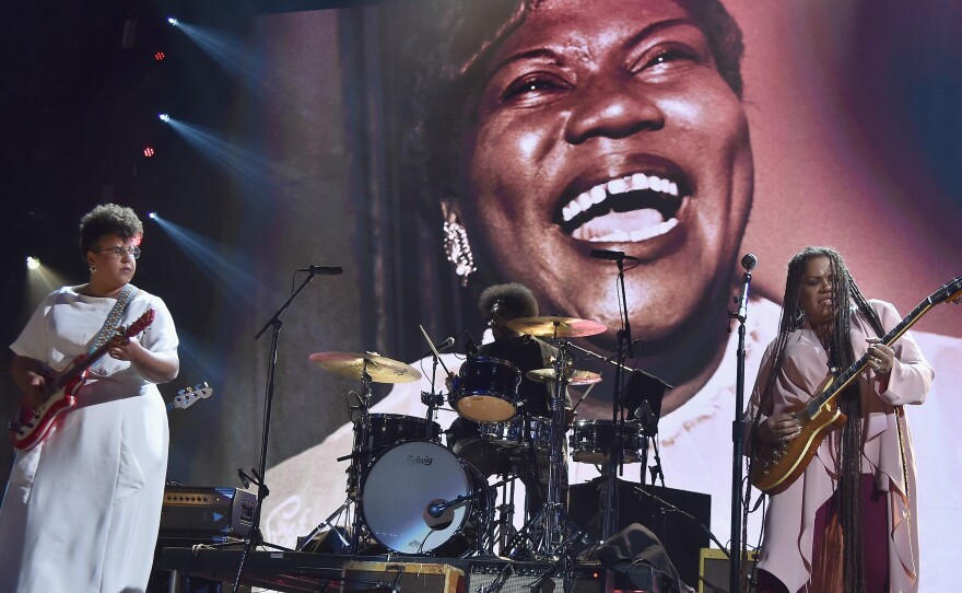 Brittany Howard, Questlove and Felicia Collins pay tribute to Sister Rosetta Tharpe during the Rock & Roll Hall of Fame Induction Ceremony in 2018.
