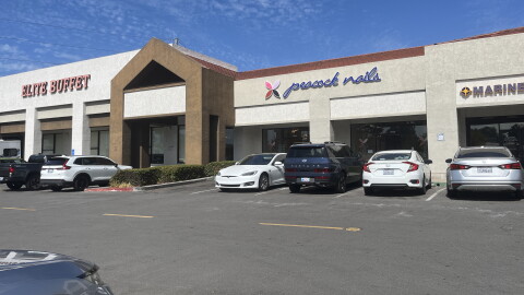 Cars are parked in front of Peacock Nails in Lemon Grove, Oct. 20, 2026.